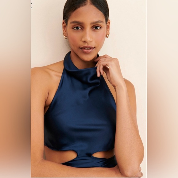 Anthropologie Navy Cutout Dress - Picture 4 of 13